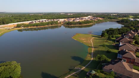 Redaktionelle-Luftaufnahmen-Vom-Lake-Sharon-In-Korinth,-Texas