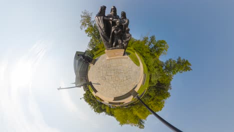 Tiny-Planet-view-of-the-statue-at-the-Priesthood-restoration-site-near-the-Susquehanna-River