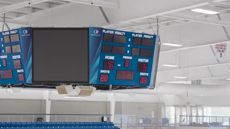 A-scoreboard-in-a-hockey-arena-showing-the-score