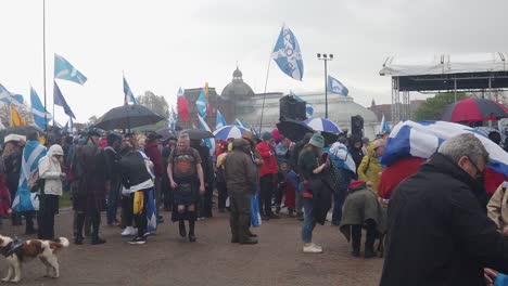 Slow-motion-shot-of-people-at-a-Pro-Independence-rally-in-Glasgow
