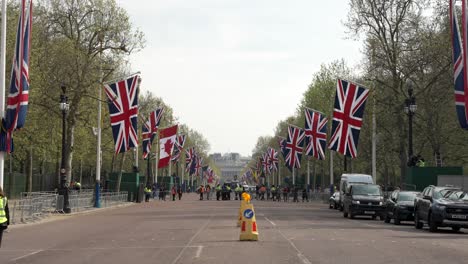 4-May-2023---View-Looking-Down-The-Mall-Towards-Admiralty-Arch-With-Commonwealth-Nation-Flags-In-Preparation-For-King-Charles-Coronation-Ceremony