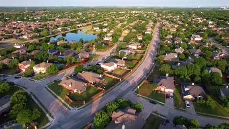 Redaktionelle-Luftaufnahmen-Eines-Viertels-In-Denton,-Texas