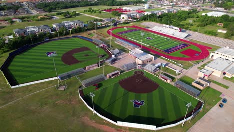 Editorial-Aerial-footage-of-Aubrey-Texas-Highschool-stadiums-and-fields