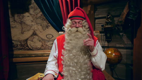 A-very-realistic-Santa-Claus-speaks-directly-to-the-camera-for-your-voiceover-needs,-one-of-several-pieces-of-an-interview