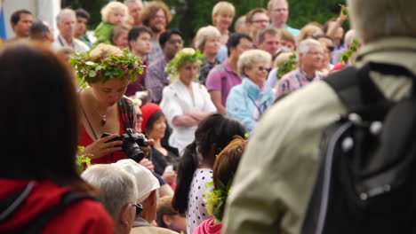 Musicians-play-the-violin-for-the-performance-of-the-traditional-Scandinavian-folk-dance-presented-by-couples-during-Midsummer-in-Sweden