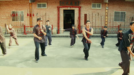 Group-of-Asian-people-training-in-ancient-Chinese-martial-arts-technique