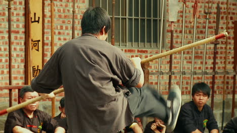 Kung-Fu-Sham-Fight-between-Asian-Martial-Arts-Students