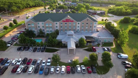 Editorial-Aerial-footage-of-the-Hilton-Garden-Inn-in-Denton-Texas