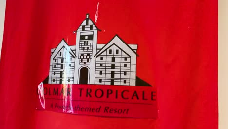 Iconic-logo-flag-of-french-themed-resort,-Colmar-Tropicale-Malaysia