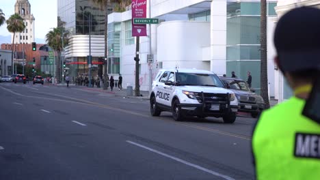 Polizeiauto-In-Beverly-Hills,-Kalifornien,-USA