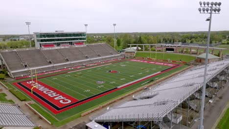 Ball-State-University-Scheumann-Football-Stadium-with-drone-video-moving-forward