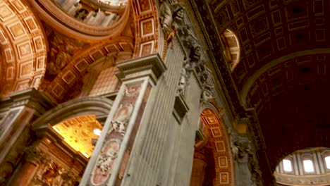 Inside-the-Saint-Peter's-Basilica-in-the-Vatican-City,-Rome,-Italy