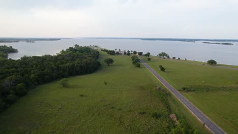 Editorial-Aerial-overview-of-Westlake-Park-in-Hickory-Creek-Texas-on-Lake-Lewisville