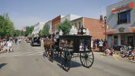 Horse-Drawn-Carriage-Hearse-Fourth-Of-July-Parade-Memorial-Day-Casket-Fallen-Soldier