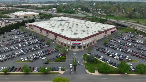 Aerial-drone-shot-of-Costco-wholesale-store