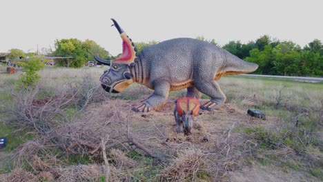 Animatronic-Diabloceratops-dinosaurs-at-the-Prehistoric-Park
