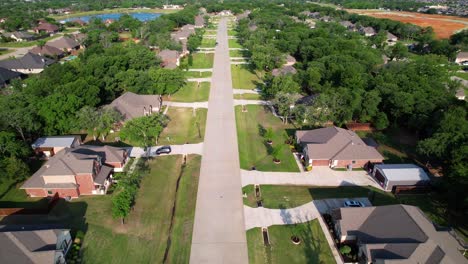 Aerial-footage-flying-over-neighborhood-in-Krugerville-Texas