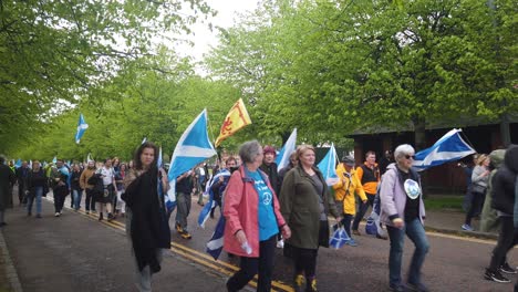 Protesters-marching-through-Glasgow-Green-for-Scottish-Independence