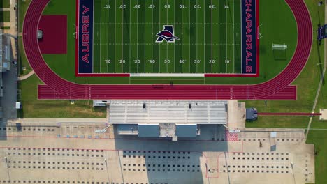 Editorial-aerial-footage-of-Aubrey-Highschool-football-stadium