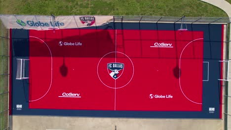Aerial-footage-of-soccer-court-at-Navo-Middle-School-in-Aubrey-Texas