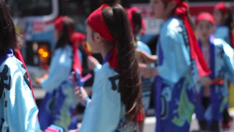 Group-of-females-dancing-in-traditional-Kamakura-festival-in-street-together
