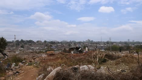 A-construction-area-in-Kibera-slum-in-Nairobi,-Kenya