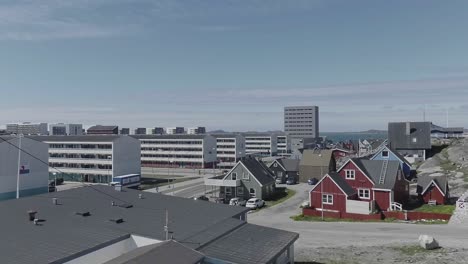 Residential-Apartments-Near-Road-In-Nuuk,-Greenland.-Locked