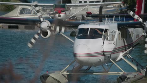 Zwei-Otter-Wasserflugzeugmotoren-Starten