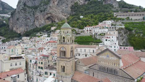 Aerial-View-Of-Amalfi-Cathedral-And-The-Bell-Tower
