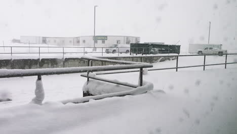 Window-View-of-Heavy-Snowfall-in-Bismarck,-ND