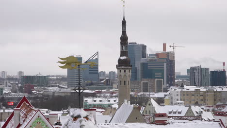 View-of-modern-buildings-in-Tallinn-downtown-during-winters