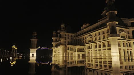 Templo-Gurdwara-Sikh-En-La-Noche,-Punjab-Bulandpur-India