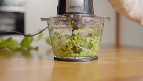 Compact-food-processor-turns-cucumber-slices-into-stir