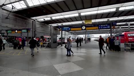 People-Walking-Past-Munich-Central-Station-Departure-And-Arrival-Hall