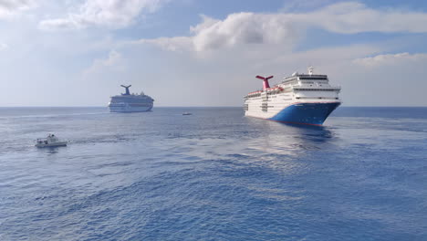 Two-Carnival-cruise-ships-gracefully-sailing-away-from-the-port