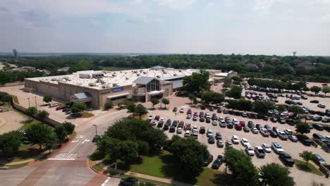 Aerial-footage-of-Walmart-in-Highland-Village-Texas-located-at-3060-Justin-Rd,-Highland-Village,-TX-75077