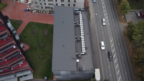 drone-shot-of-new-Riia-kvartal-district-building-processes-reaveling-Tartu-TV-tower-on-background