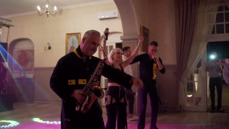Sax-man-and-band-playing-at-wedding-party