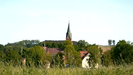 Sanctuary-of-Our-Lady-of-Gietrzwałd,-view-of-the-church