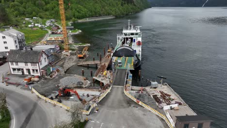 Ferry-Haroy-in-port-of-Eidsdal-on-the-Linge-to-Eidsdal-fjord-Crossing---Transporting-cars-and-tourists-going-to-Geiranger