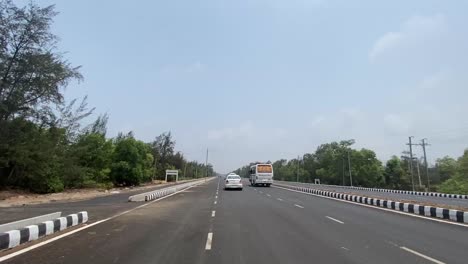 POV-shot-of-Konark-highway-near-Konark-Sun-Temple,-Puri,-Orissa