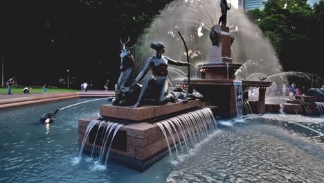 Redaktionelle-Ansicht-Des-Archibald-Memorial-Fountain-Im-Hyde-Park-North-In-Sydney