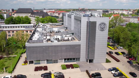 Aerial-View-Of-Silesian-University-of-Technology-And-Car-Park-in-Gliwice