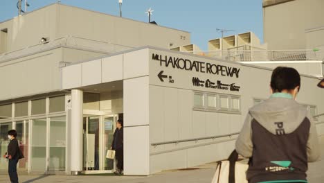 Hakodate-Ropeway-Building-Entrance-During-Golden-Hour