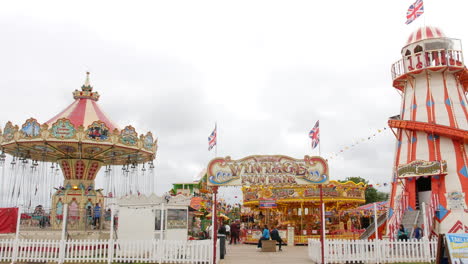 British-vintage-fun-fair:-carousel-rides,-ferris-wheels,-nostalgic-games-at-a-fairground-amusement-park