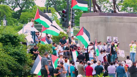 People-are-gathered-downtown-are-part-of-the-free-Palestine-movement-in-the-city