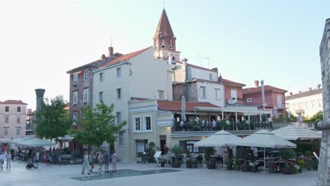 Summer-evening-on-Five-Wells-square-in-Zadar-Croatia