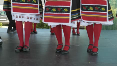 Leg-movement-of-Traditional-folk-group-dancing-at-cultural-event-close-up