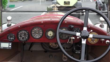 Interior-of-a-vintage-racing-car-ready-to-start-the-Gordon-Bennett-Rally-in-Kildare-Ireland