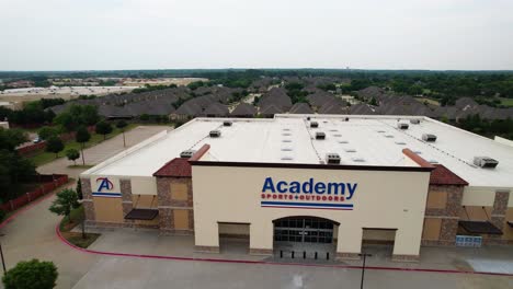 Aerial-footage-of-Academy-Sports-and-Outdoors-in-Flower-Mound-Texas-at-3621-Justin-Rd,-Flower-Mound,-TX-75028